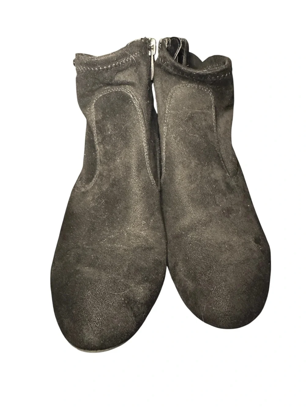 Franco Sarto Black Suede Block Heel Ankle Boots